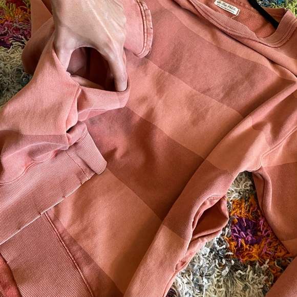 Free People OTS Striped Peachy Nevermind Pullover Sweatshirt Tunic - Picture 5 of 7